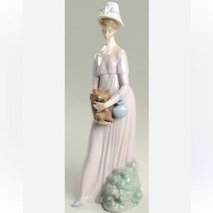 Lladro Pastel Lady with Puppy